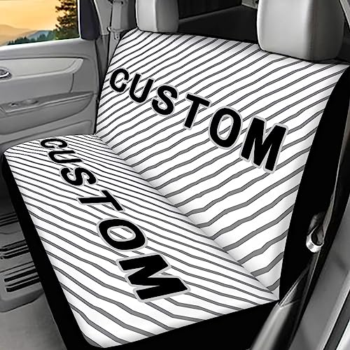 AFPANQZ Customized Rear Seat Covers - Personalized Image, Text, Logo - Universal Car Interior Decoration - Add Your Photo - Auto Seat Protector