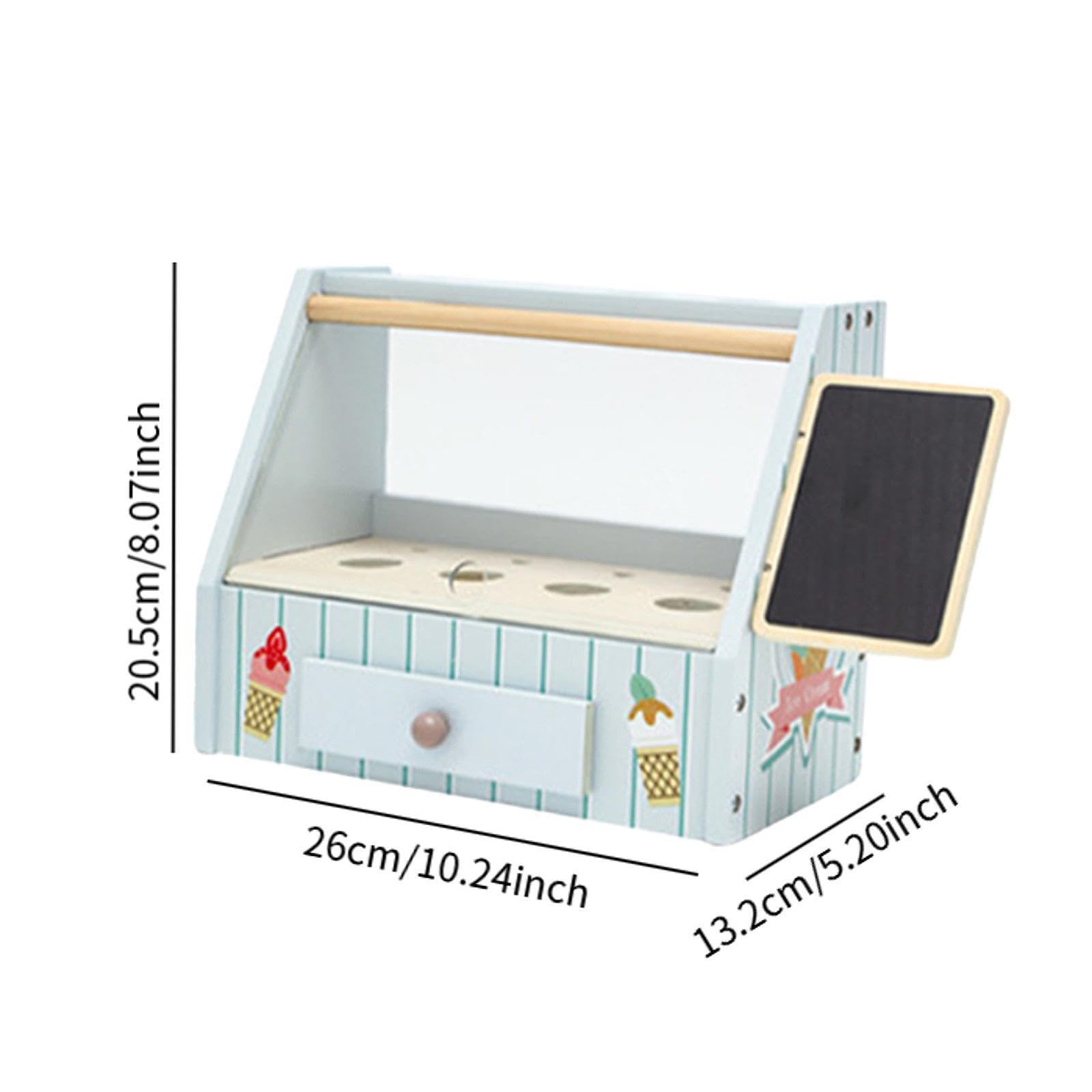 Il giocattolo educativo della gelateria incoraggia i bambini a | mentre giocano, imparando le abilità sociali essenziali e la sicurezza. Giocattolo da cucina per bambini. Negozio di gelati.