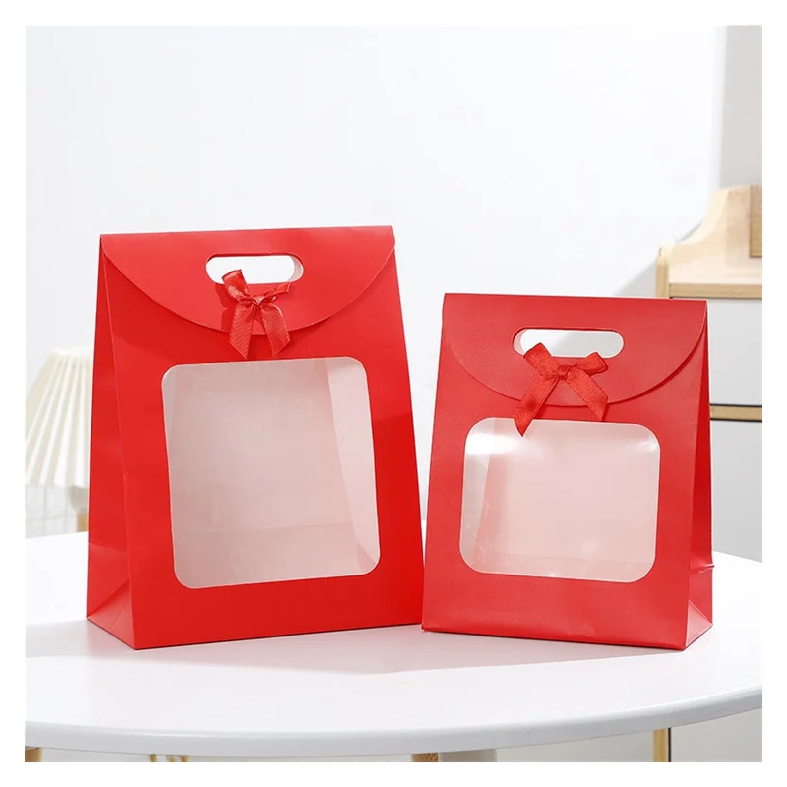 Cajas Para Tartas Caja de papel con ventana for embalaje de dulces y pasteles, bolsa for hornear, recuerdo de fiesta de cumpleaños, 12 Uds. Caja Reposteria Con Bandeja De CartóN(Black,26x19x9cm)