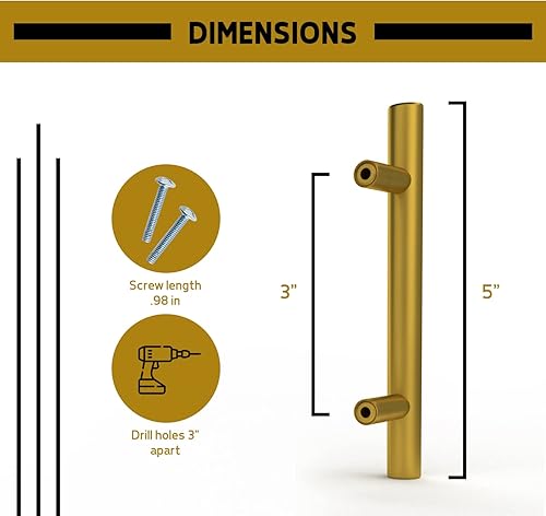 Miniatura 2 de Paquete de 35 tiradores de gabinete de latón satinado dorado de 5 pulgadas de acero inoxidable para gabinetes de cocina, cajones, puertas o