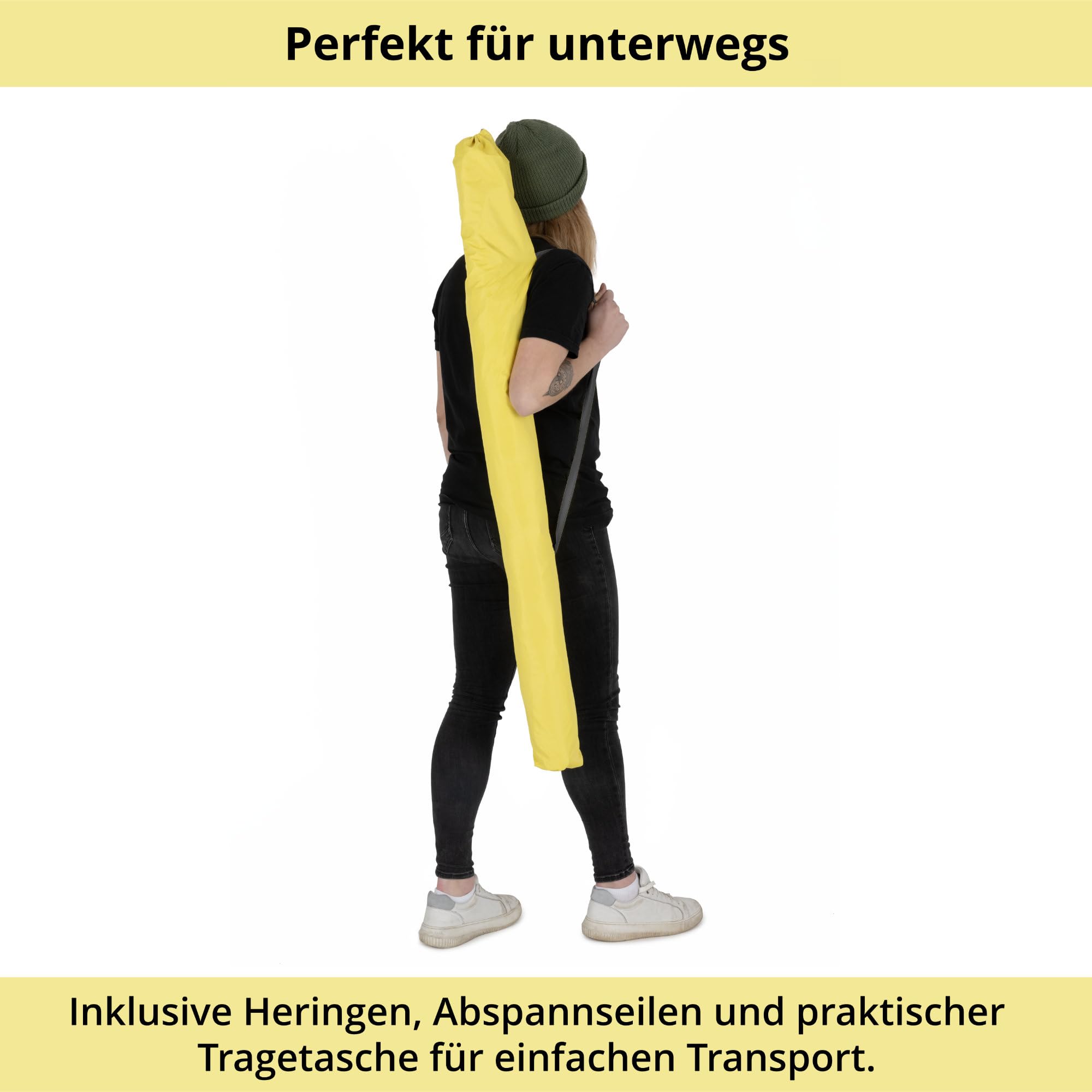 Stagecaptain UM-210 Shady Sonnenschirm-Strandmuschel - Erdspieß zur Montage als Sonnenschirm - Wasserabweisender Stoff inkl. UV-Schutzschicht - Netz-Fenster für eine bessere Luftzirkulation