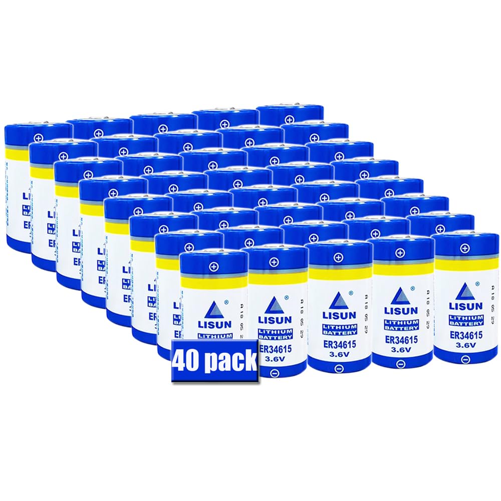 LCCJYHJFFHH «40 Pack» 19000mAh 3.6V ER34615 D Size Lithium Battery for CNC Machine Tool Without Plug