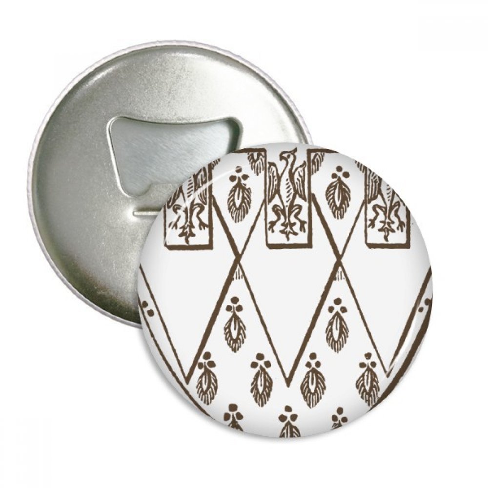 Ouvre-bouteille aimanté design baroque argenté avec illustration plume