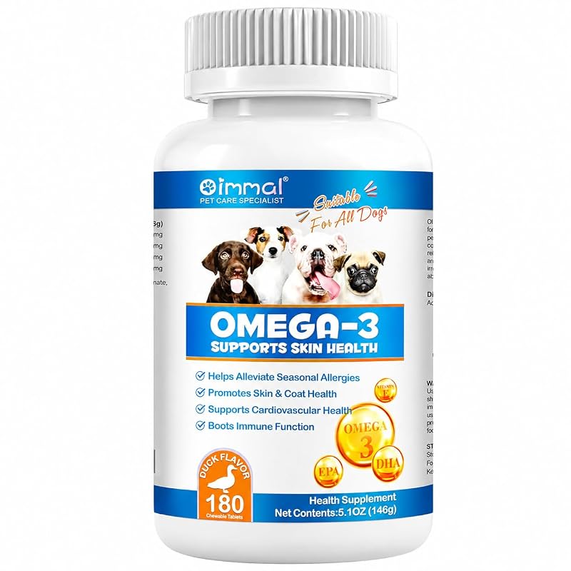 Suplemento de Óleo de Peixe com Ômega 3 para Cães Zenpaws, Tabletes Mastigáveis com Sabor de Pato, 180 Unidades