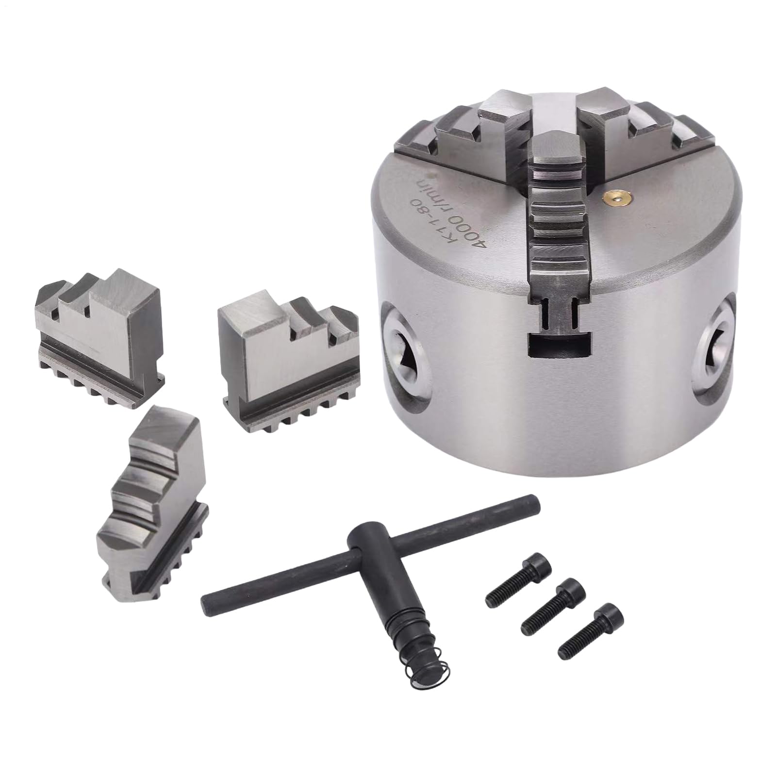 Platos Para Torno Con Llave T Y Adaptador De Aleación Para Mordazas | Platos de Torno para Fresadora de 80 mm para Router, Grabador, Impresora 3D, Centro de Mecanizado, Taladro y Carpintería