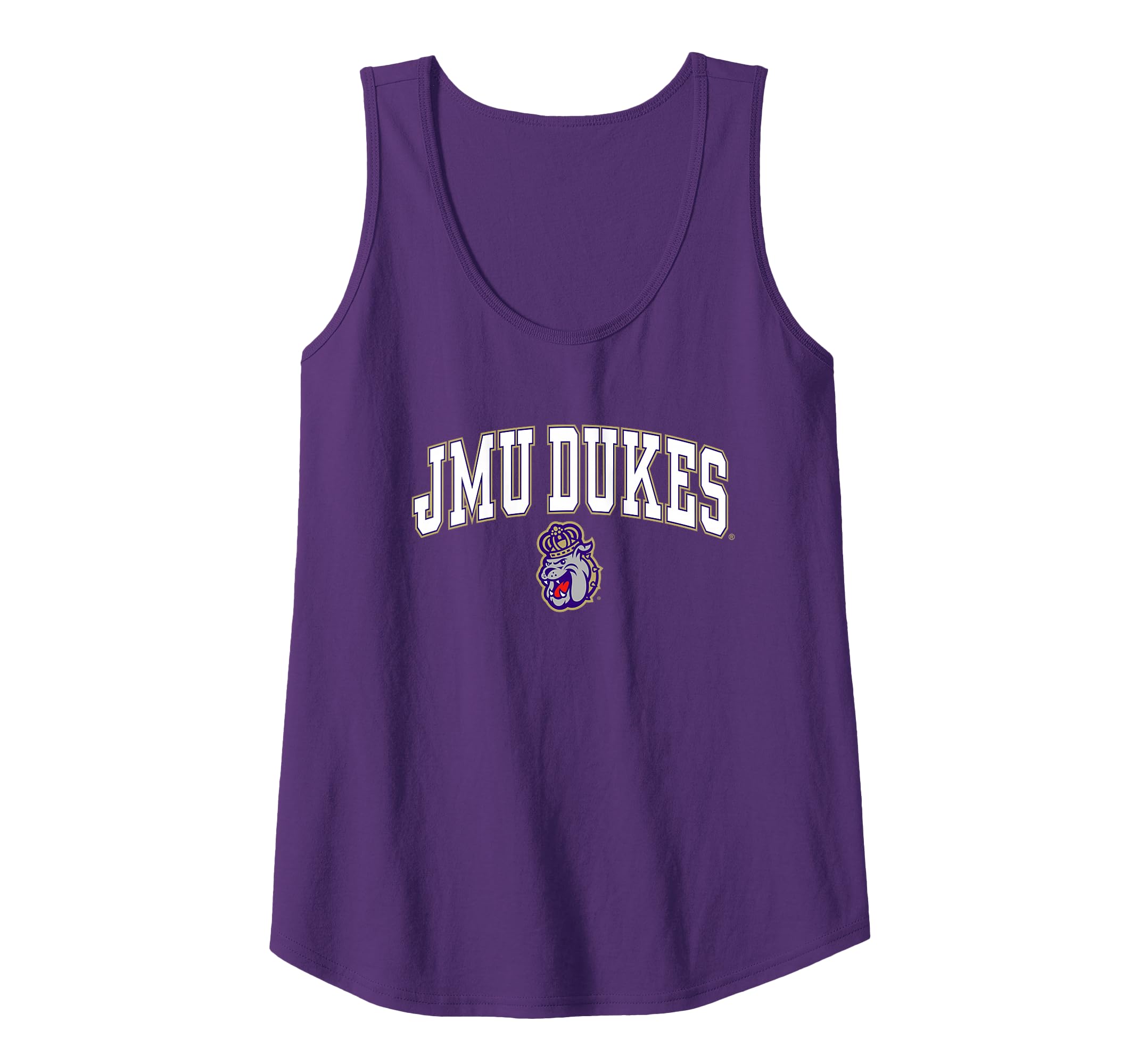 Womens James Madison Dukes Womens Arch Over Purple Tank Top