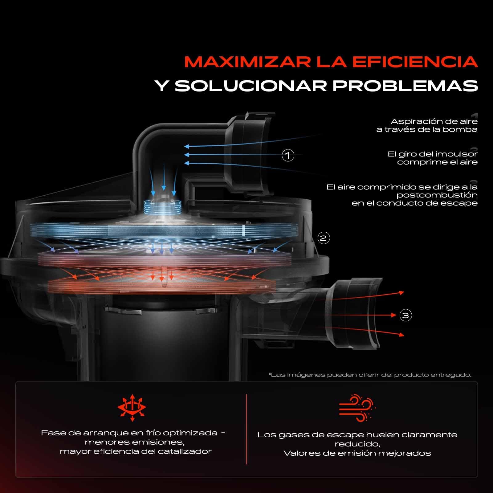 Frankberg Bomba de aire secundaria 2 Polos Compatible con A4 8D2 1.6L A3 8L1 1.6L A3 Sportback 8PA 1.6L A4 8D2 1.8L A3 8L1 1.8L Replace# 06A959253E