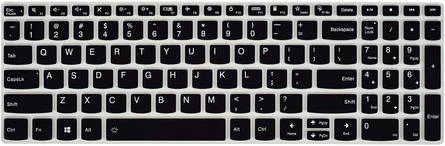 Capsa Keyboard Cover for 2020 Lenovo IdeaPad 5 15.6 inch, IdeaPad Flex 5 15ITL05, Lenovo Flex 5 15 2 in 1 15.6 Laptop with Numeric Keypad, Lenovo IdeaPad 15.6 Keyboard Skin-Black