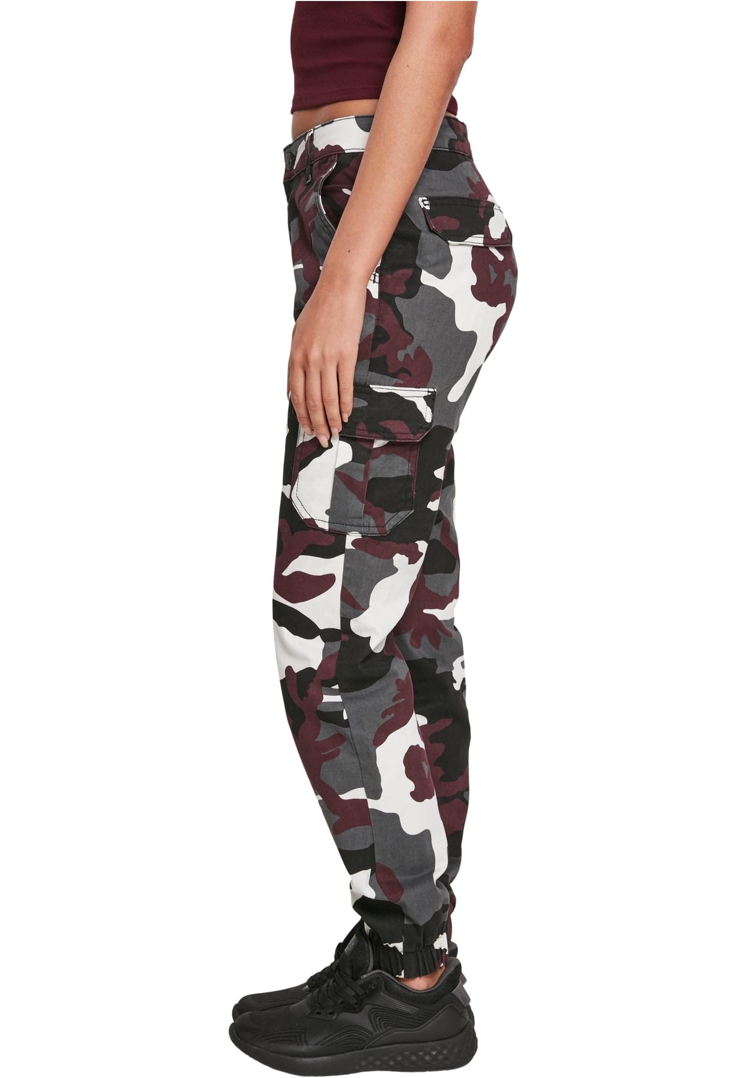 Urban Classics Ladies High Waist Camo Cargo Pants - Spodnie Kobiety