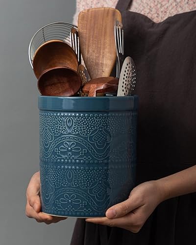 Miniatura 6 de Fun Elements - Soporte para utensilios de cocina, 7.2 pulgadas, recipiente para utensilios de cocina súper grande, pesado y estable, con encaje en