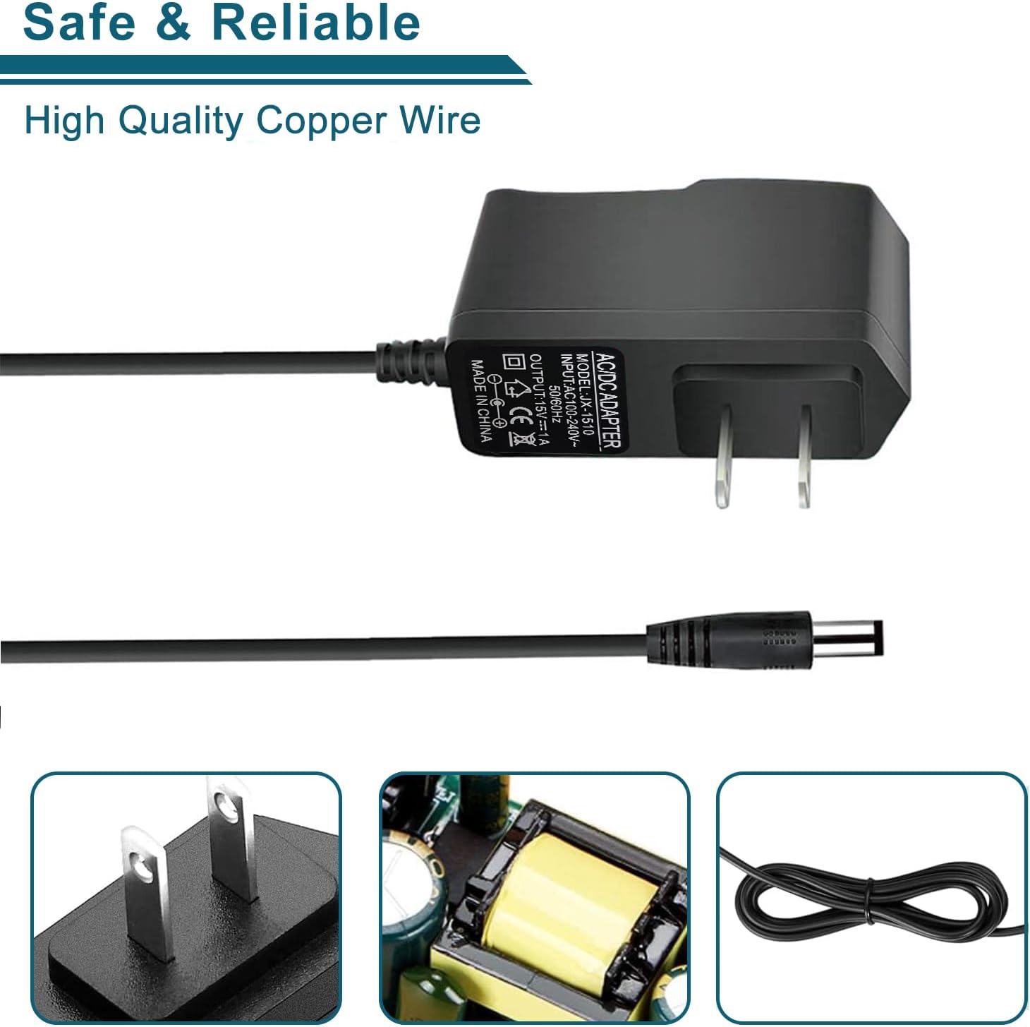 15V Power Adapter Compatible with Litter Robot 2, 3, 4 Open Air Self Cleaning Cat Litter Box