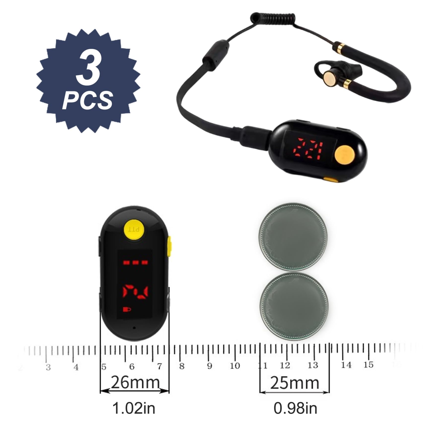 Mini Walkie Talkie 3 Pezzi Ricetrasmettitore FM Portatile per Ristoranti, Supermercato, Ospedale