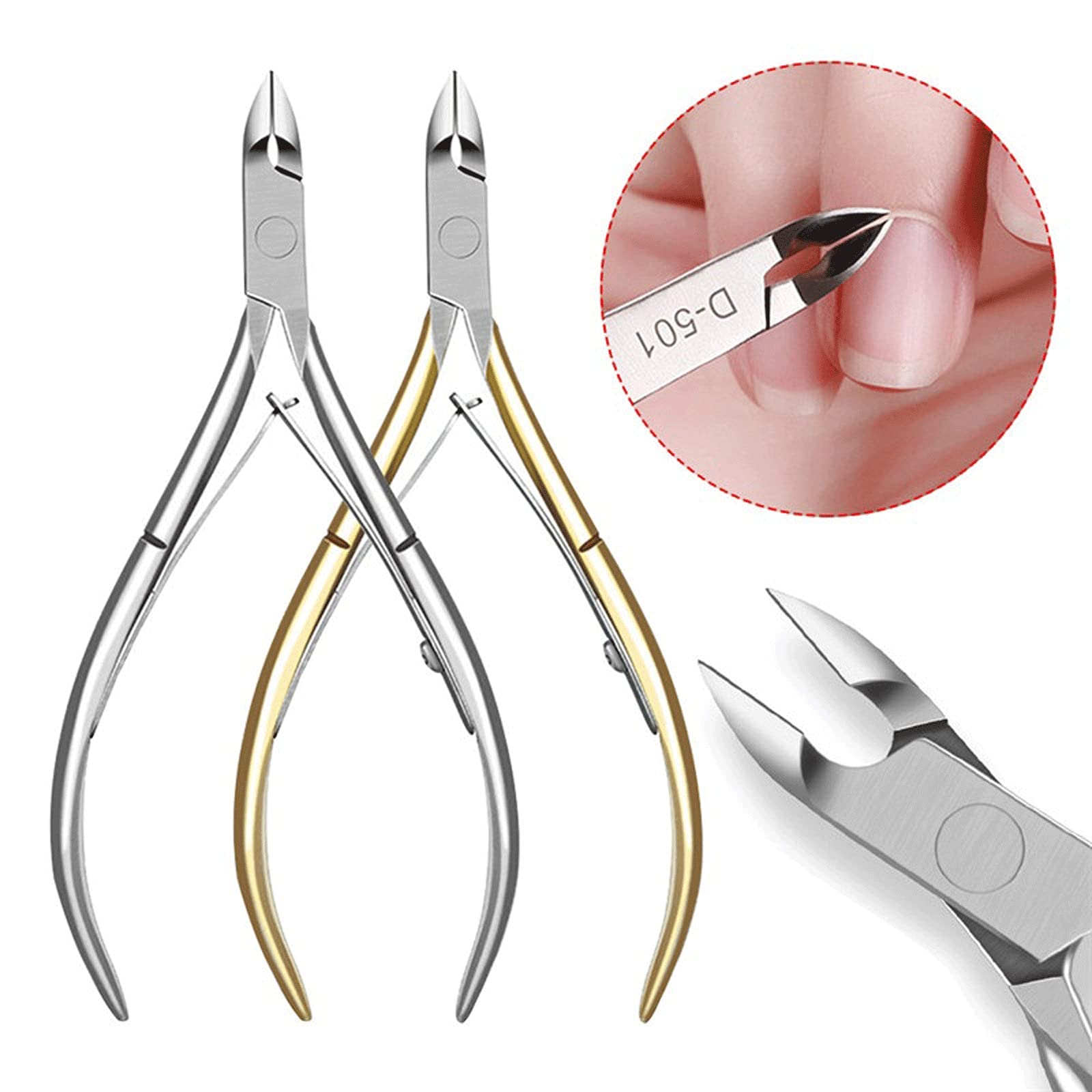 XIANGFAZJD Nagelschere Edelstahl Nagelhaut Nipper Professionelle Entferner Entferner Schere Fingerpflege Maniküre Nagelclipper Dead Skin Tools (Color : 2Pc)