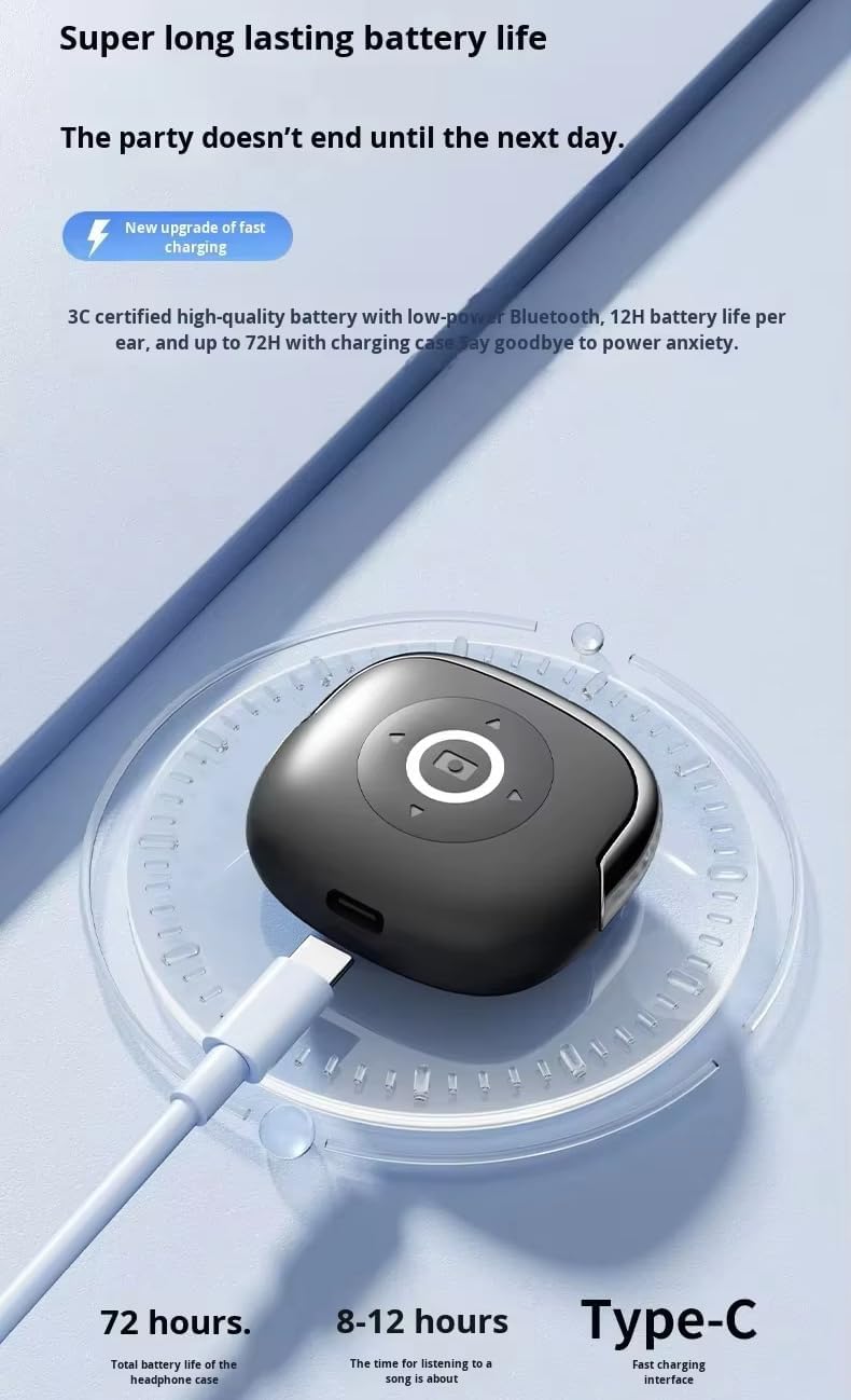 Sleep Earbuds Wireless Bluetooth 5.4, in-Ear Comfort, Hi-Fi Sound, Charging Case with Control Buttons, 72H Total Battery, Type-C Fast Charge for Side Sleepers-Skin