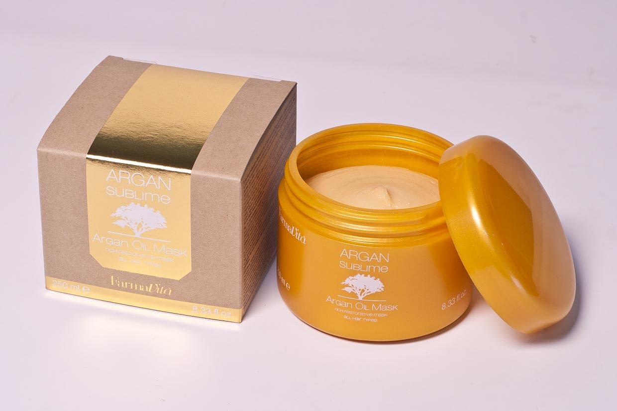 FarmaVita Italy Argan Sublime Spa Mask | Instant Repair + Smoothing | Nourishing Frizz-Free Shine | Deep Conditioning Hair Mask | Sulphate-Paraben-Mineral Oil Free | Imported | 250ml for Men & Women-image-14