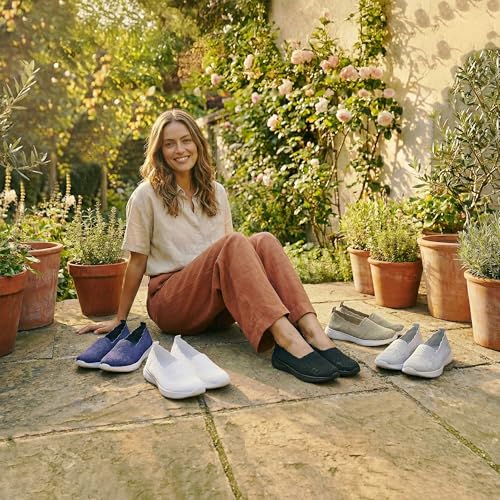 Image of Puxowe Women's Slip-On Walking Shoes | Lightweight Knit Sneakers with Memory Foam Insole, Breathable & Wide Fit Available for Daily Walking, Casual & Travel