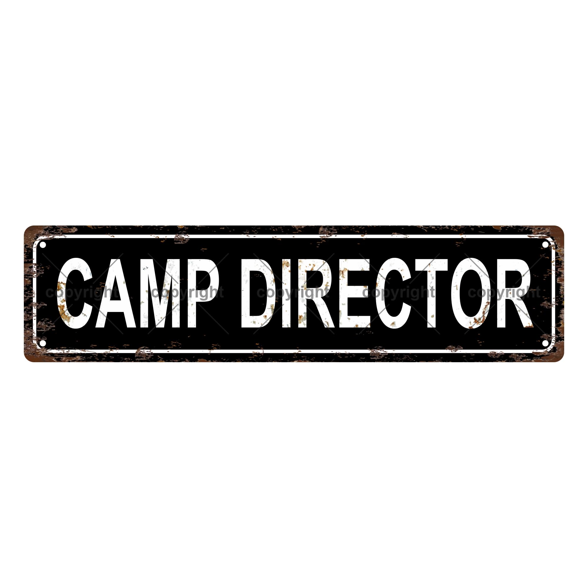 Camp Director Occupation Metal Tin Street Sign Bar Cafe Garage Cave Home Room Wall Bathroom Farmhouse Garden Porch Patio Decor,4x16 Inch