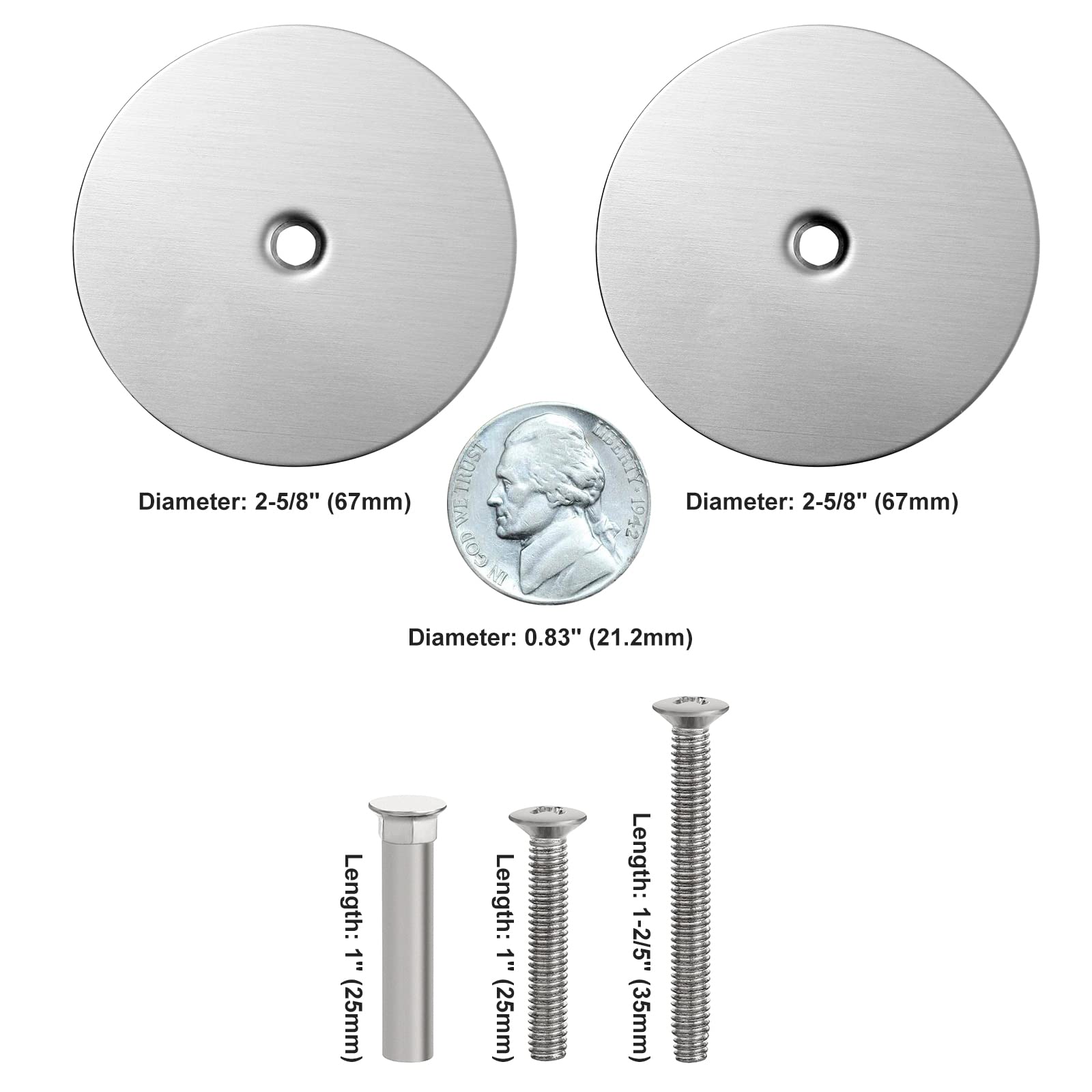 Door Knob Cover Plate, 2-5/8" Deadbolt Door Hole Cover, Solid Steel BrushedDoor Knob Cover Plate - Walmart Supplies - View #2