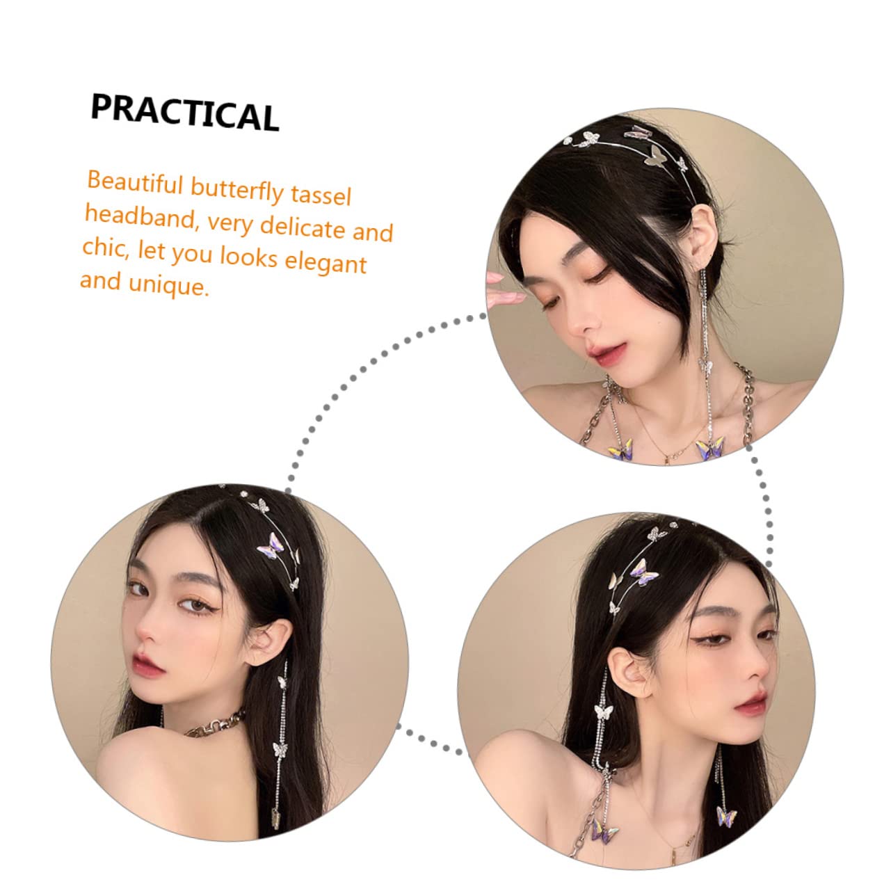 FRCOLOR 3 Diademas Elegantes Con Borlas De Y Cristales Para Mujer Diadema Ancha Para El Pelo.
