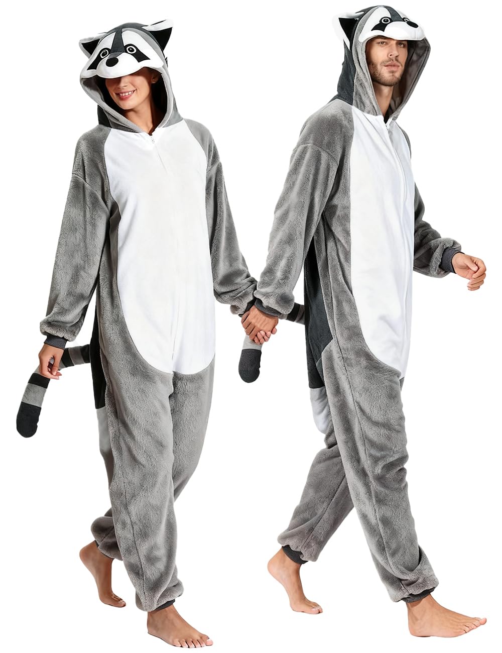 Adult Raccoon Lizard Crow Onesie Pajamas Halloween Christmas Cosplay Costume Women Men