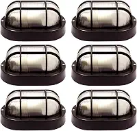 Kit 6 Arandelas Tartaruga Luminária Externa E27 (preto)