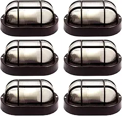 Kit 6 Arandelas Tartaruga Luminária Externa E27 (preto)