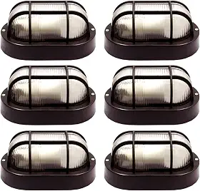 Kit 6 Arandelas Tartaruga Luminária Externa E27 (preto)