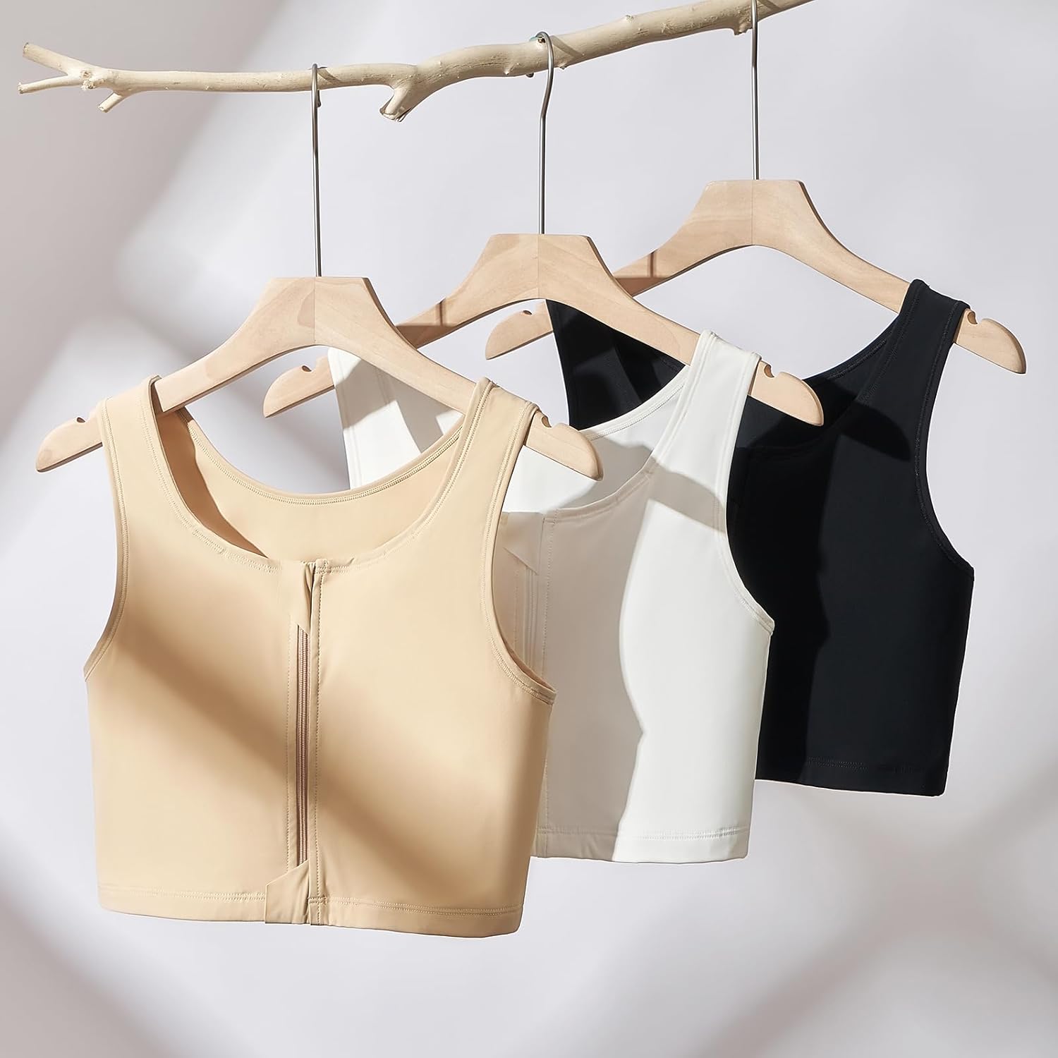 Transgender FTM Chest Binder Half Zip Up Binder Bra Breathable Breast Binder - Image 6