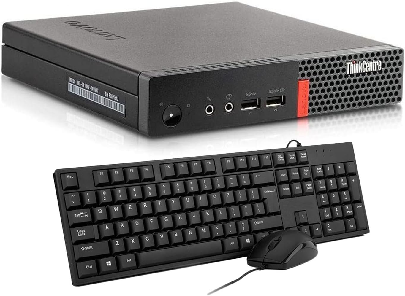 Lenovo ThinkCentre M910q Mini Desktop Computer PC, Intel Core i5-6500, 8 GB RAM, 256 GB SSD, tastiera US QWERTY WiFi, Bluetooth, Windows 11 Pro (ricondizionato)