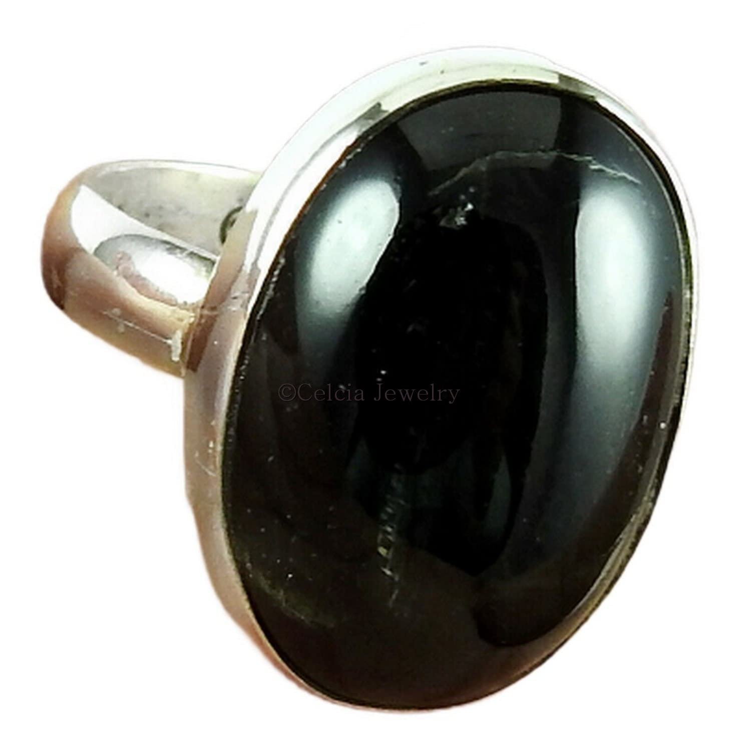 Anillo étnico de piedra preciosa curativa natural de estrella negra, anillo de promesa de declaración, joyería hecha a mano, anillo de propuesta, regalos de nacimiento para mujeres