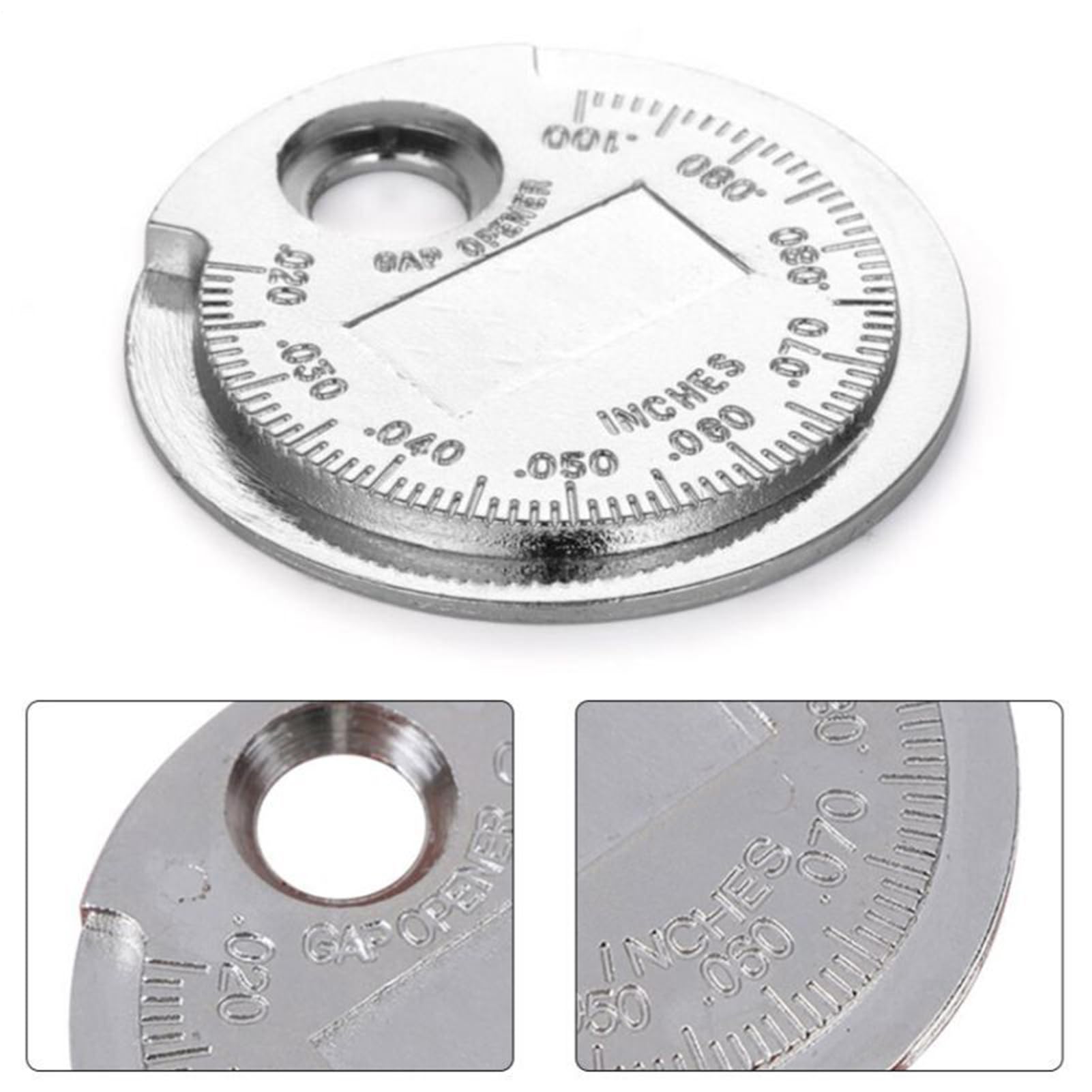 Strumento Per Regolare La Distanza Delle Candele - Strumento di Misurazione Gap Candele con 0.6-2.4 mm | Auto in Metallo a Forma di Moneta per Moto, Auto e Camion
