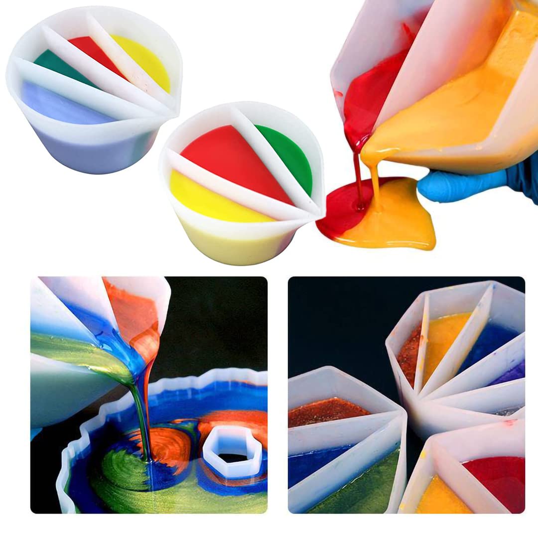 Tasse Silicone Divisée Pour Art Fluide Et Résine - Gobelet à Compartiments