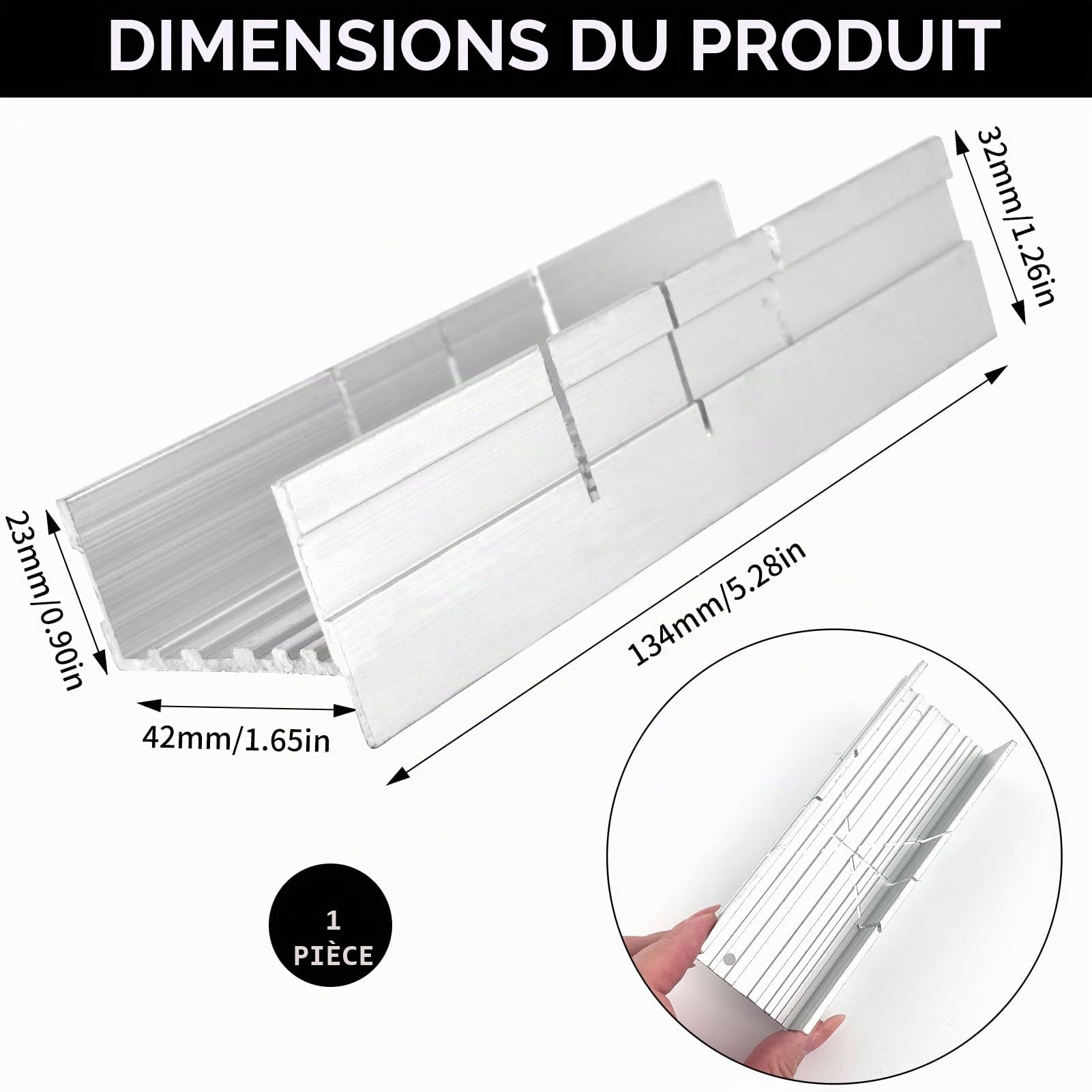 Petite boîte à onglets en métal argenté de 13 cm - Construction en aluminium et en acier - Pour bricoleur, menuisier