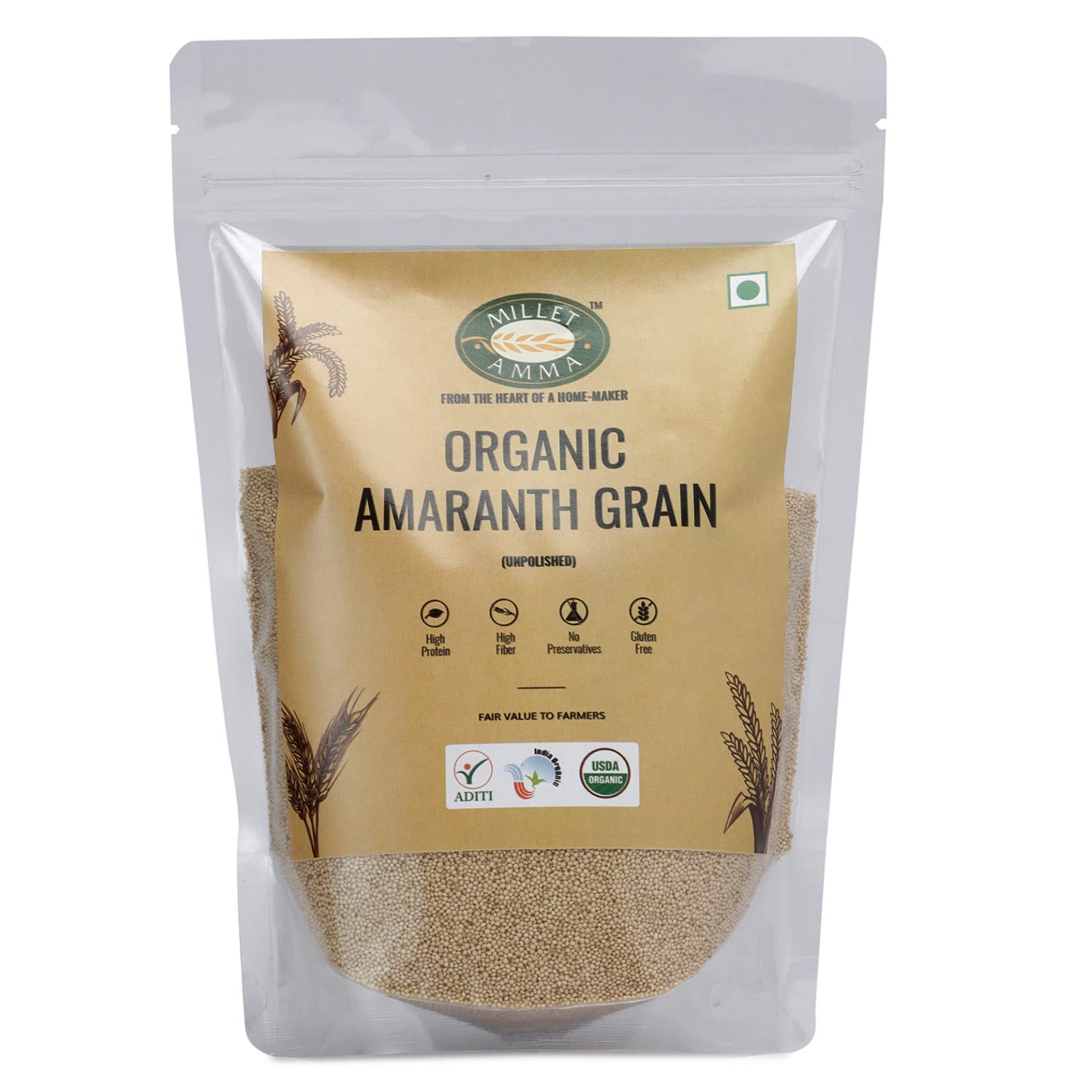 Millet Amma Organic Amaranth Grain 1kg | Unpolished, High in Protein & Fibre - Gluten Free & Vegan (B0B64F66SF) Amazon Price History, Amazon Price Tracker