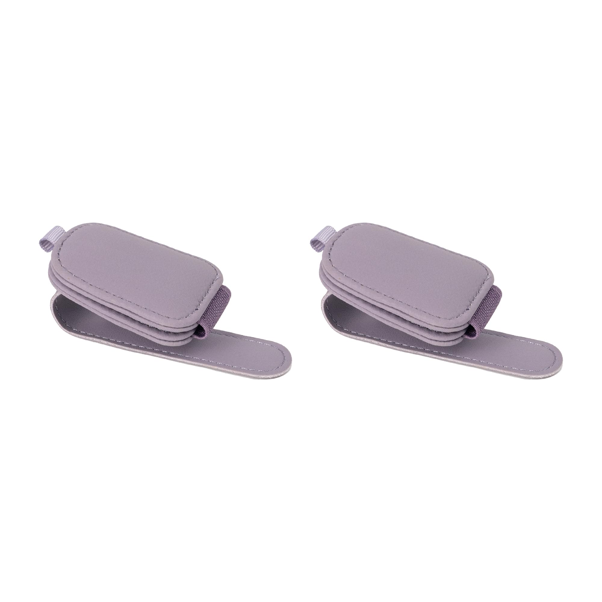 Yuoyar Magnetic Leather Sunglasses Holder for Car, 2 Packs (Purple) | Magnetic Car Visor Accessories