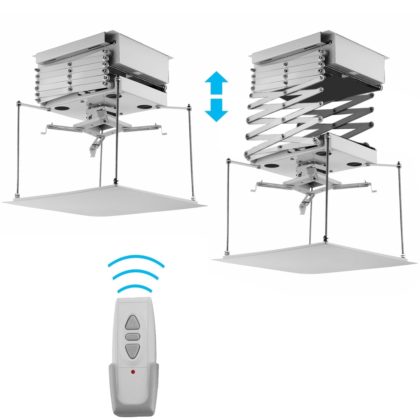 Accesorios de Soporte for proyector de 1M, Soporte de cizalla, Carga máxima de 30KG, Soporte de elevación con Control Remoto, Montaje en Techo, Uso for Salas de Cine
