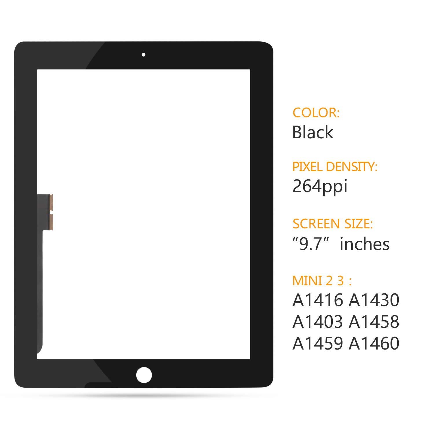 Vetro Digitalizzatore Touch Screen Per IPad 3 E IPad 4 (A1403, A1416, A1430, A1458, A1459)