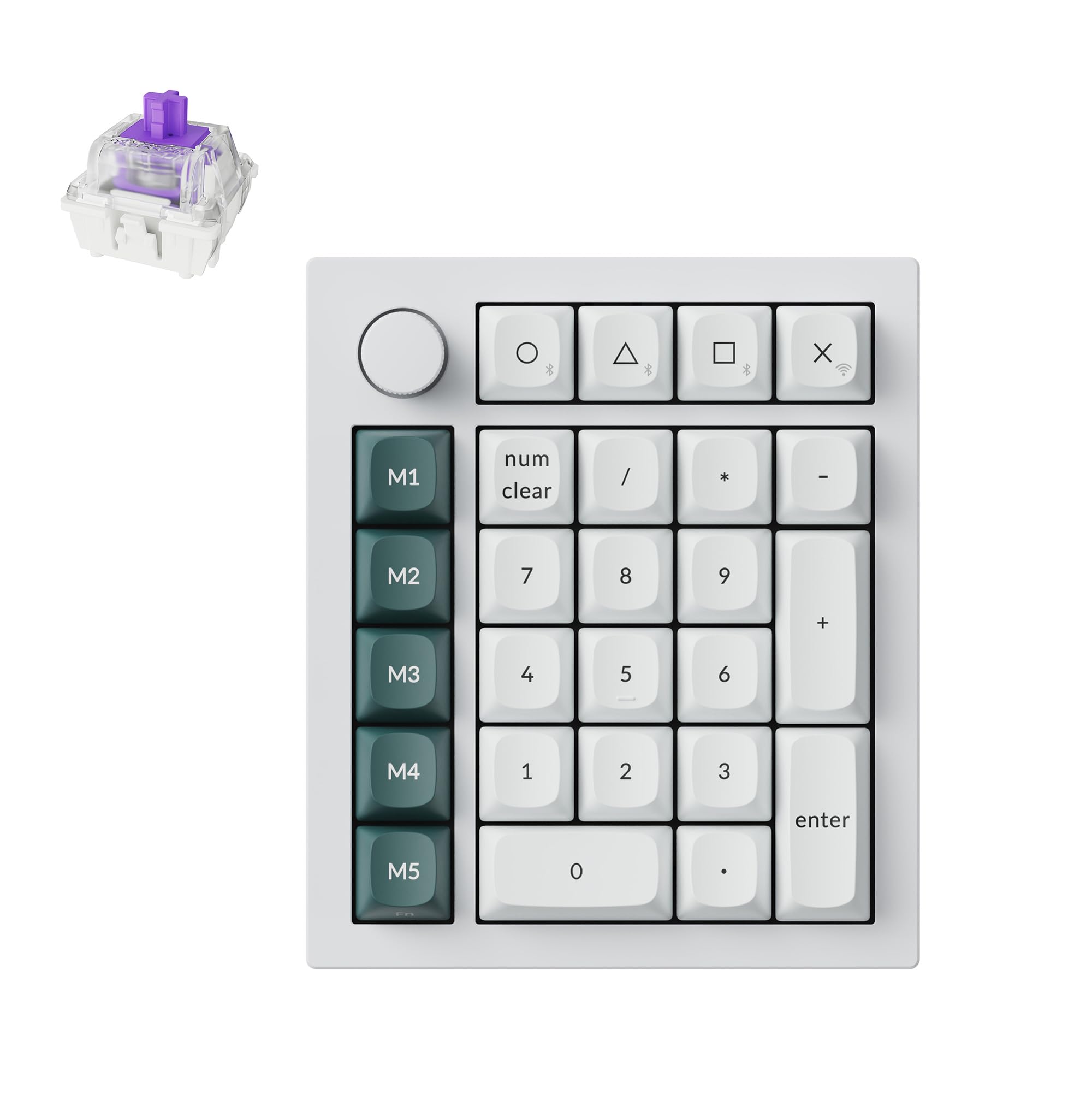 Keychron Q0 HE Wireless Magnetic Switch Number Pad, Hall Effect Numpad with Rapid Trigger, 2.4 GHz/Bluetooth/Wired Aluminum QMK Programmable Knob