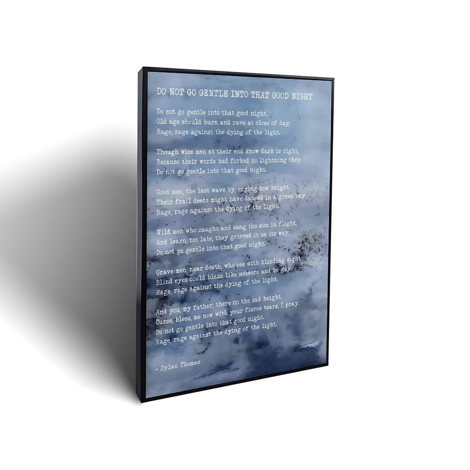 Lvalogy Do Not Go Gentle Into That Good Night Poem Framed Canvas Wall Art