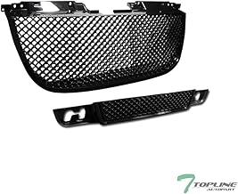 Topline Autopart Black Mesh Front Upper Bumper Hood Grill Grille + Lower Vent Cover Conversion For 07-12 GMC Yukon XL Denali 10-12 Hybrid - coolthings.us