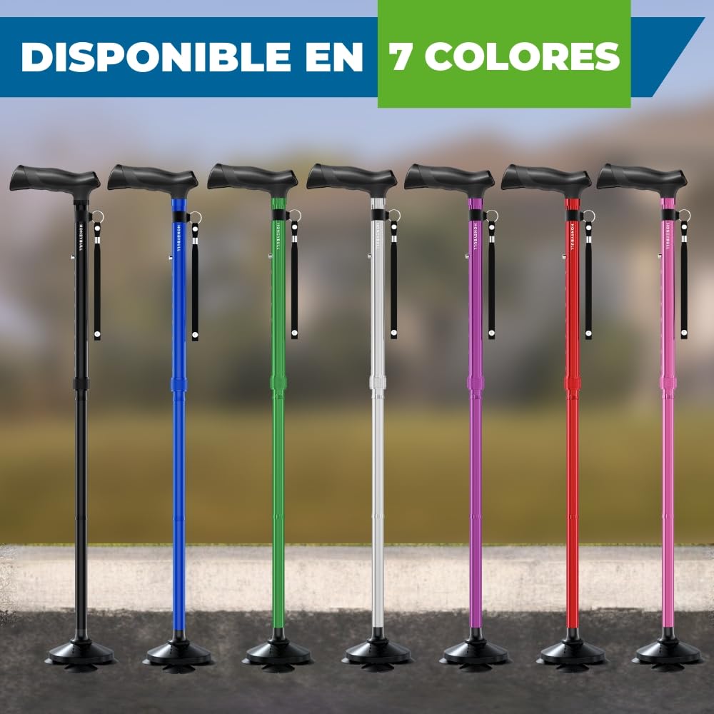 HONEYBULL Bastón para Hombres y Mujeres - Plegable, Ajustable, Abatible, Bastón Portátil, Punta Pivotante, Resistente | Bastones para Personas Mayores y Adultos