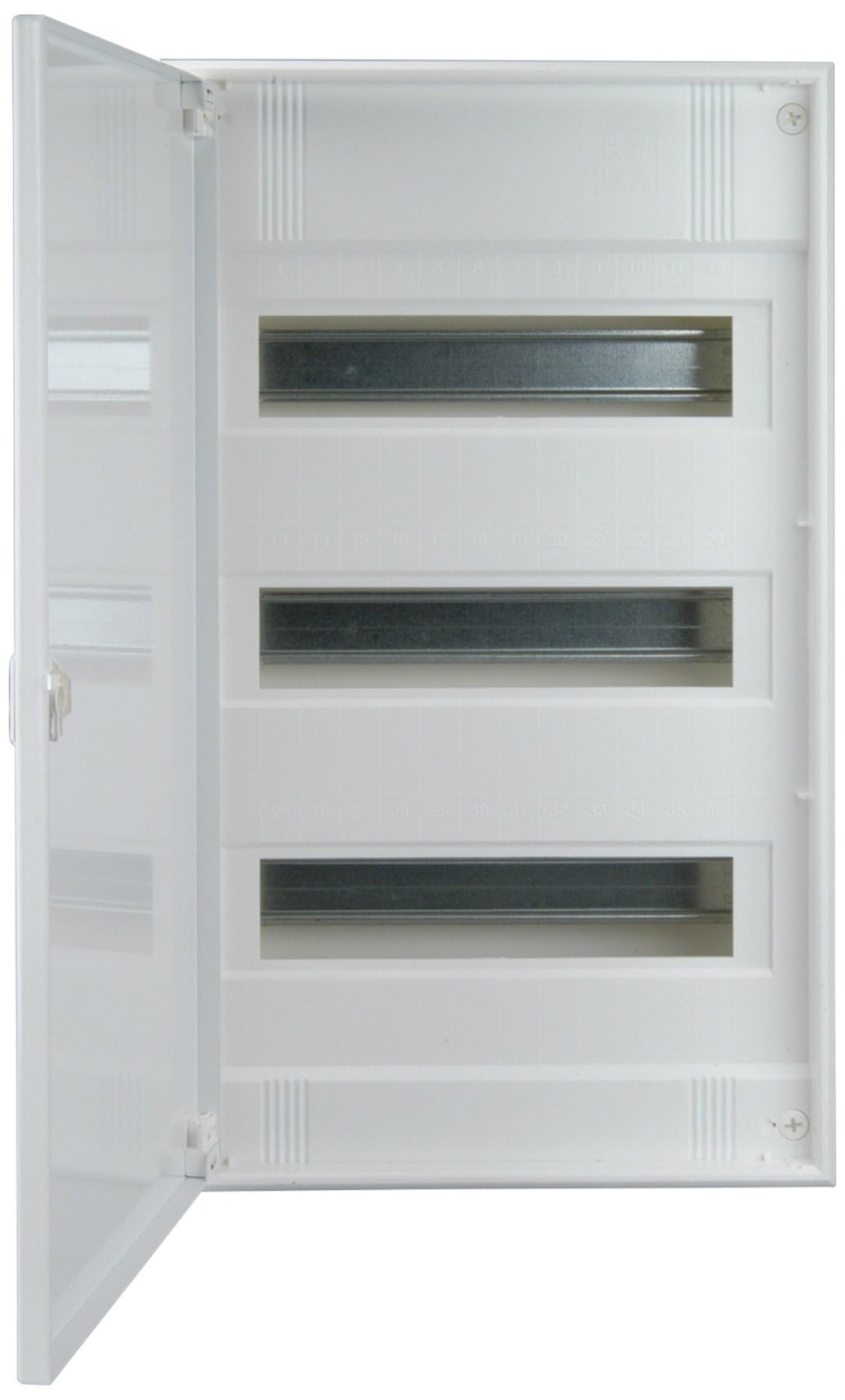 Unitec 47596 - Vano per pannello elettrico, sporgente, 3 file, con sportello in acciaio