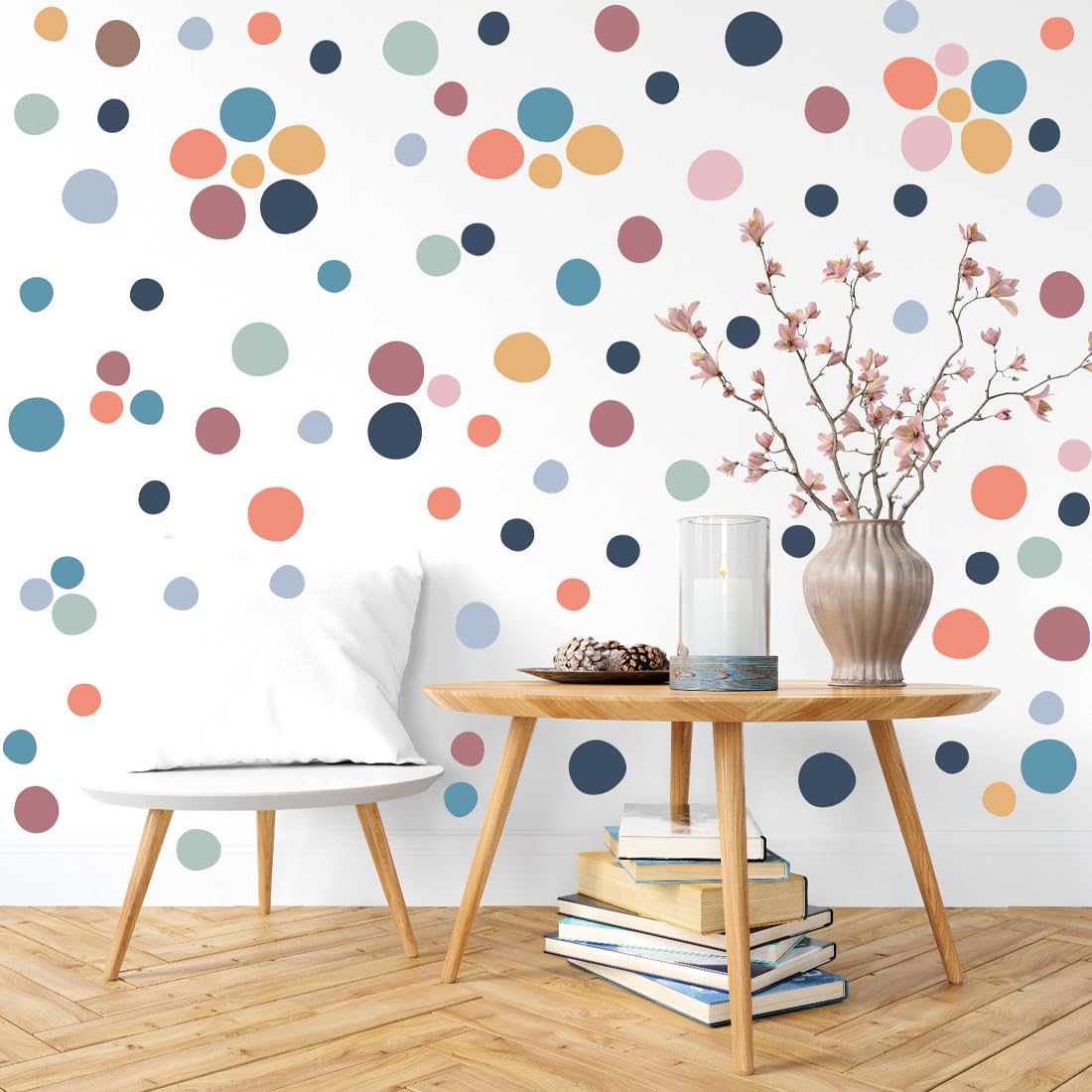 RoomMates RMK1246SCS – Adhesivo Decorativo Para Pared Diseño De Lunares Color Azul Y Marron Rmk1248scs Colombia