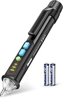 Non-Contact Voltage Tester, AC Detector Pen, Circuit Tester Tool, Live/Null Wire Online Judge, Sound & Light Alarm, LED Flashlight, Dual Sensitivity 12V/48V~1000V, 2022 Upgrade-VD11, Black