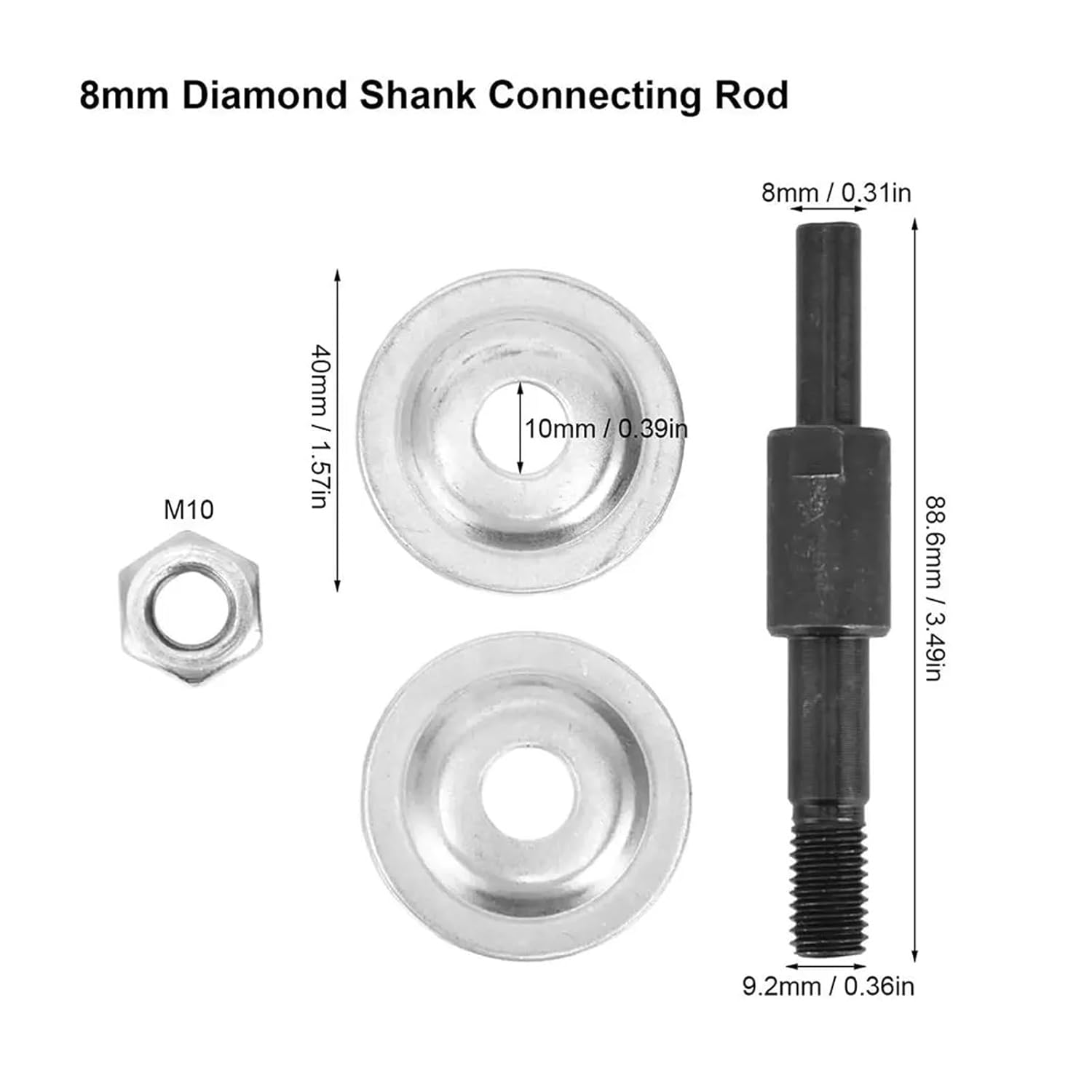 1Pcs Drill Arbor Threaded Shaft Arbor Extension Rod Polishing Wheel for Cutting Disc Angle Grinder Connecting Rod Shaft Adapter(6mm)