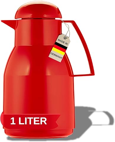 Helios Top Jarra térmica de plástico, Rojo, 1000 ml