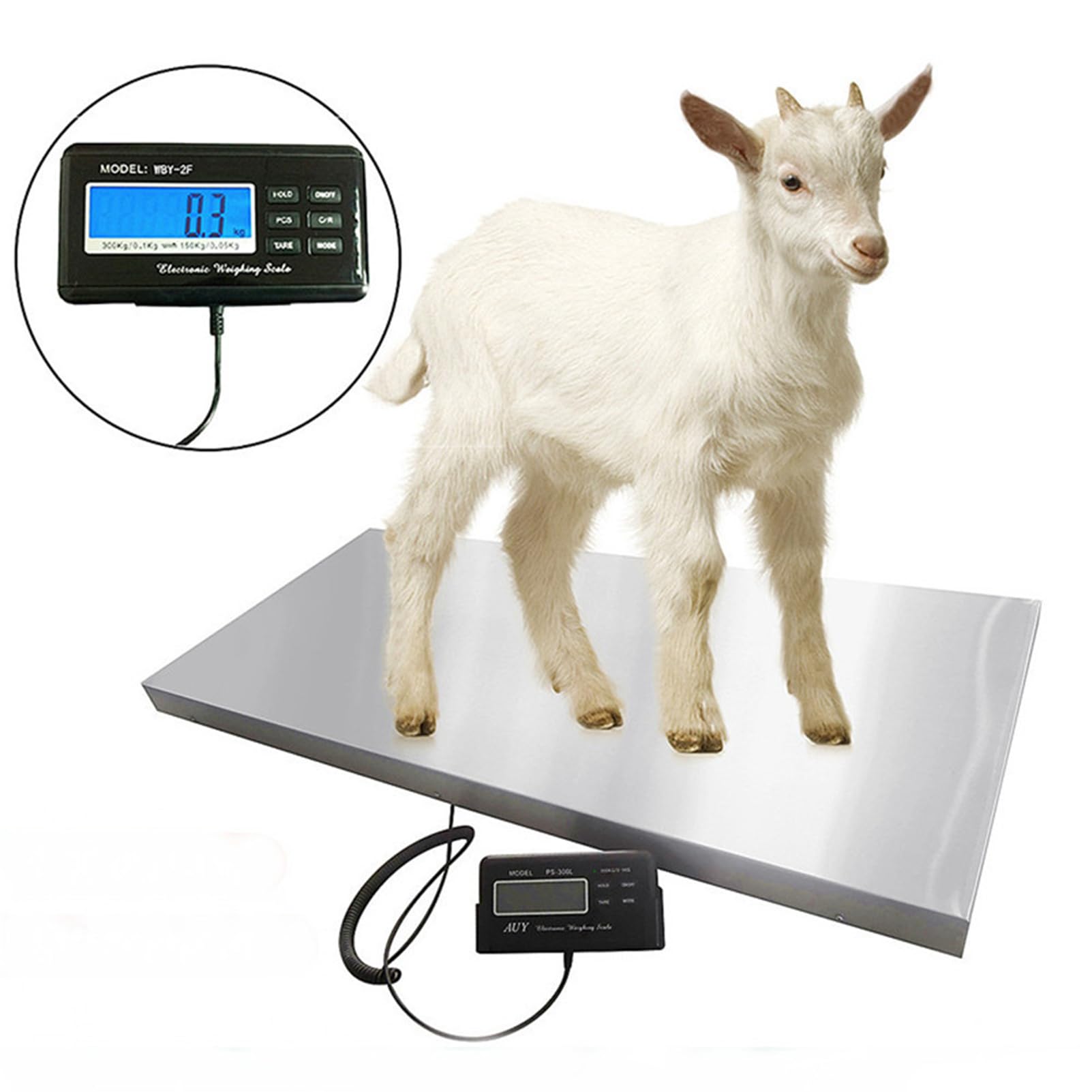 Cyfrowa waga dla psów, 1100LB Cyfrowa waga Duża platforma Waga weterynaryjna dla zwierząt domowych, g/kg/oz/lb Przełączalna, dla zwierząt Bydło Kozy Świnie Konie Owce, 300kg/660Ib, 300kg/660Ib