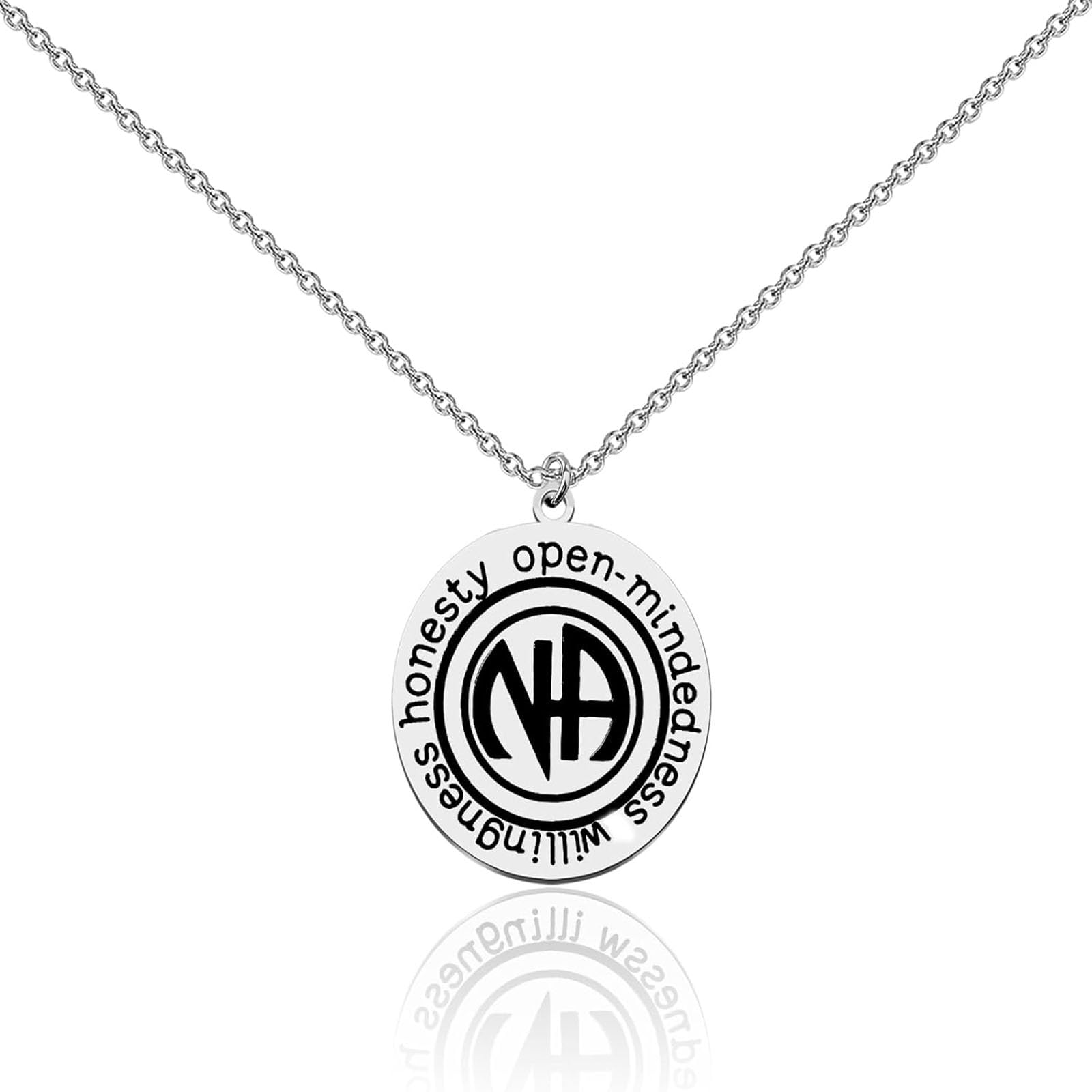 BEKECH Addiction Recovery Gift NA Symbol Necklace Narcotics Anonymous Addiction Support Necklace Sobriety Gift