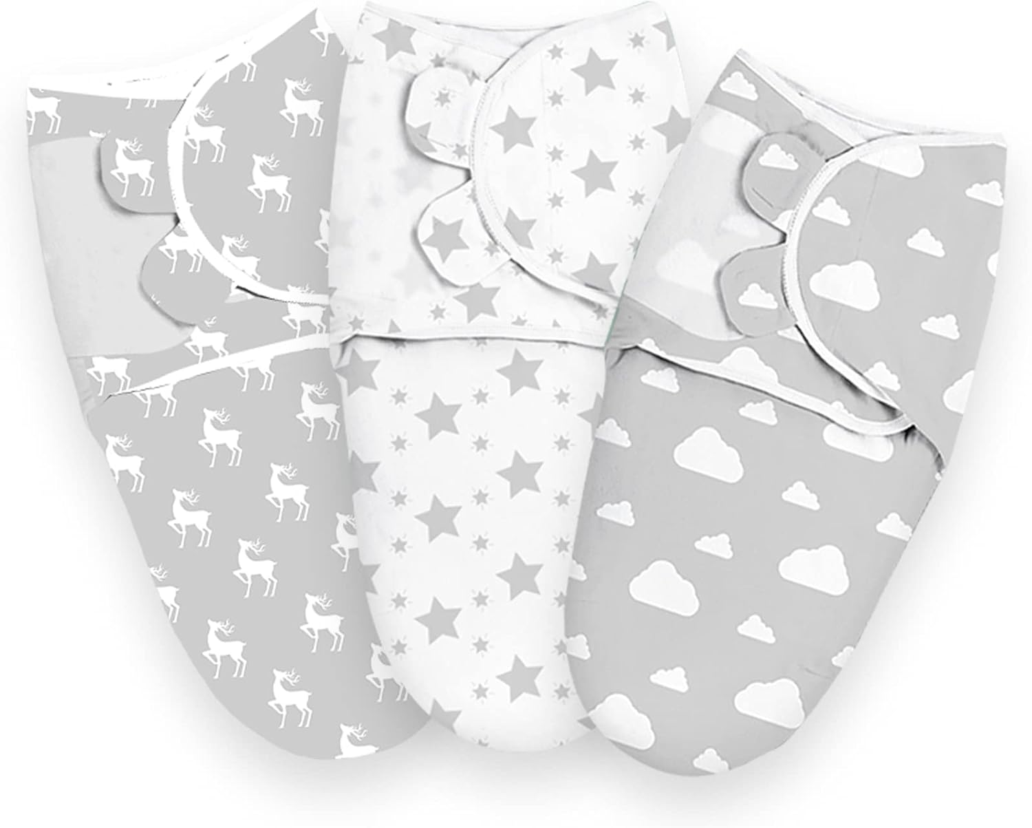Baby Swaddle Wrap, 3 Pcs 73x56cm Newborn Swaddle Blanket Wrap, 03
