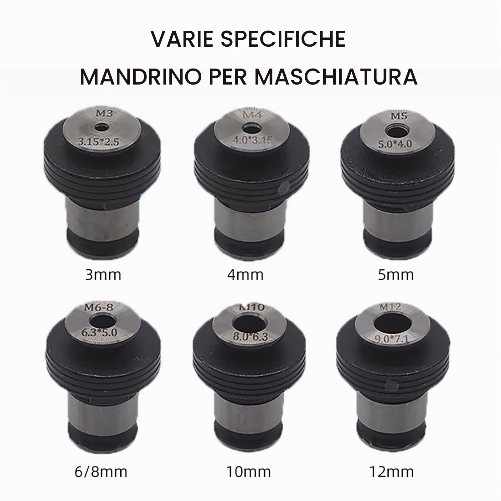 Maschiatrice Pneumatica M3-M12, Maschiatrice Pneumatica A Testa Autobloccante, velocità Regolabile, per Maschiatura Acciaio, Ferro, Rame, Alluminio, Plastica
